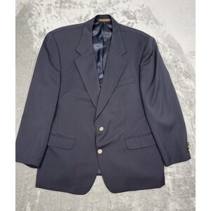 Vintage Franco Tassi Sport Coat Blazer Mens 44S Blue 100% Wool Jacket 90s Y2K